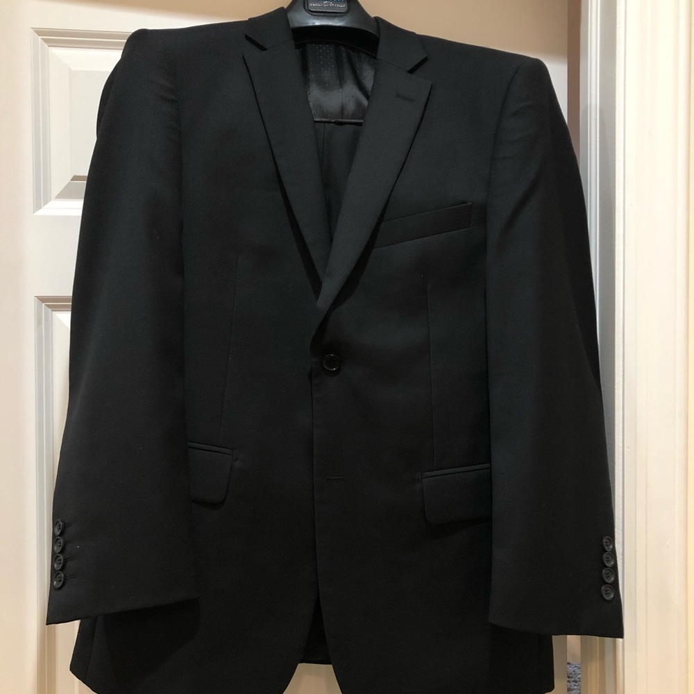 Men’s black suit and pants